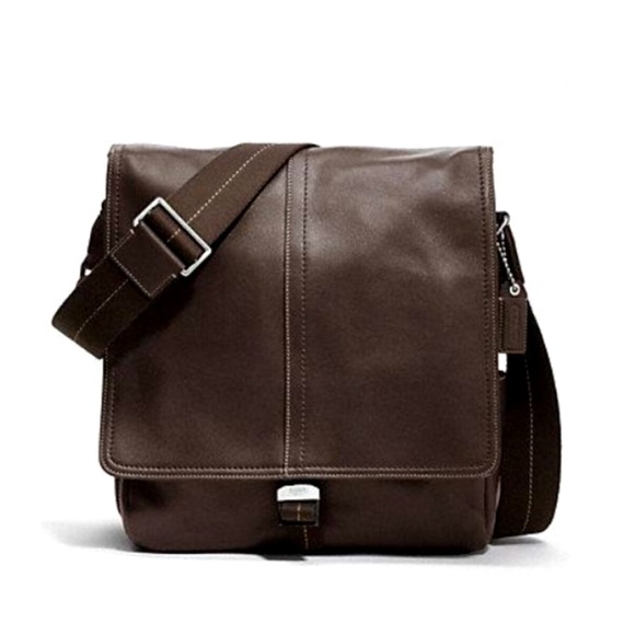 2011 COACH • Lenox Brief Brown Leather Messenger Journalist Crossbody • 70105